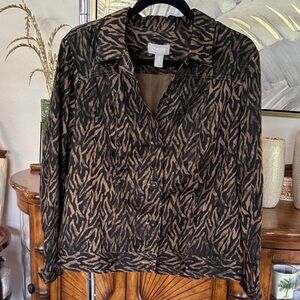Chico's Black and Brown Patterned Jacket
